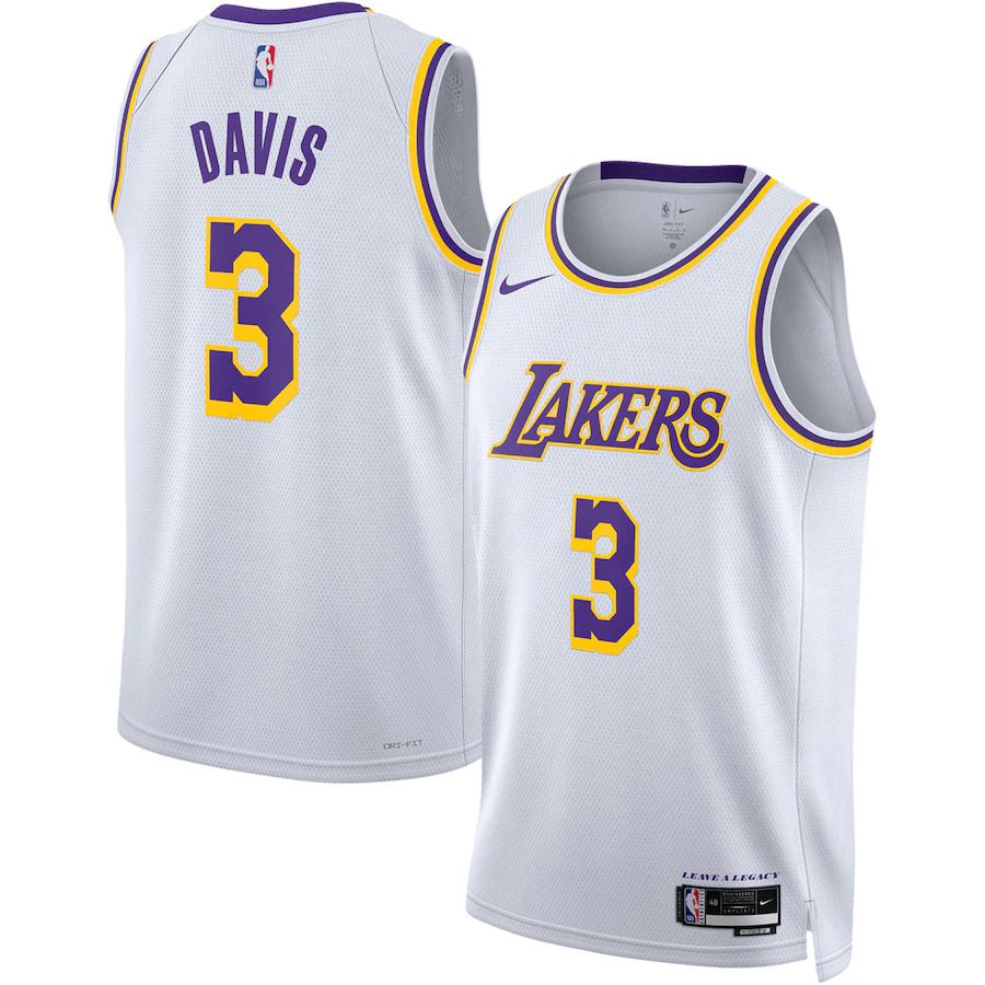 Men Los Angeles Lakers 3 Anthony Davis Nike White Association Edition 2022-23 Swingman NBA Jersey